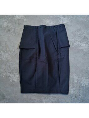 ZARA Basic Navy Blue Peplum Pencil Skirt Size XS